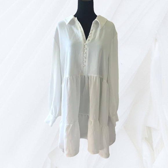 Danielle Bernstein White babydoll dress size 3X - Picture 1 of 13